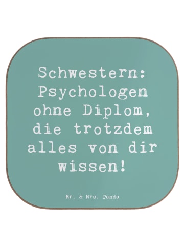 Mr. & Mrs. Panda Flaschenuntersetzer Spruch Schwestern Psycholog... in Meeresbrise