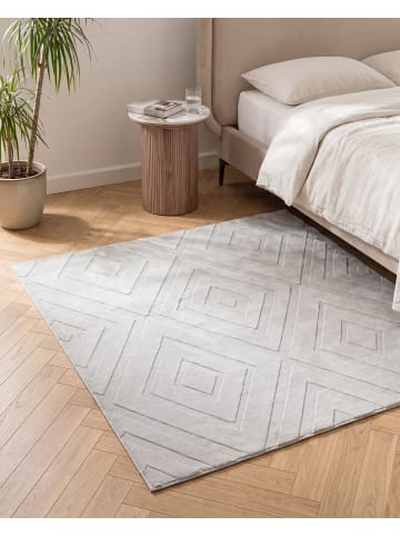 Beliani Kurzflor BORAH in Grau - (W) 160 x (L) 160 cm