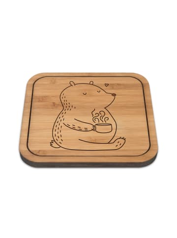 Mr. & Mrs. Panda Glasuntersetzer Bär Morgenkaffee ohne Spruch in Transparent