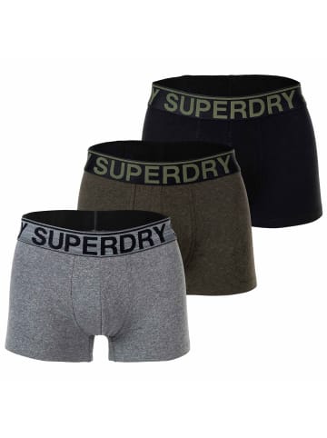 Superdry Boxershort 3er Pack in Schwarz/Grau/Grün