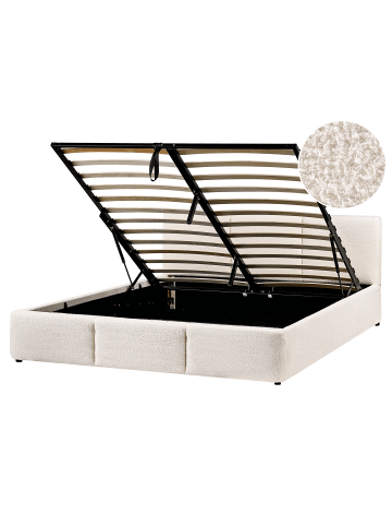 Beliani Doppelbett BOUSSE in Weiß - (W) 171 x (H) 79 x (L) 219 cm