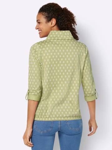 WITT WEIDEN Rollkragen-Shirt in lindgrün-ecru-bedruckt