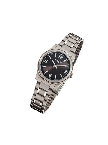 Regent Analog-Armbanduhr Regent Titan-Uhren silber, grau klein (ca. 27mm)