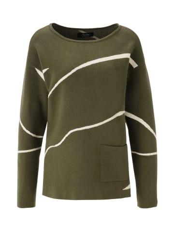 Aniston SELECTED Strickpullover in olivgrün-beige
