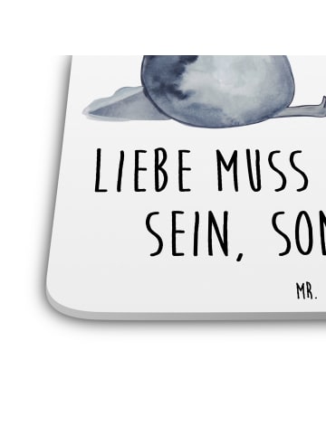 Mr. & Mrs. Panda Glasuntersetzer Axolotl Liebe mit Spruch in Weiß