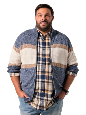 Men Plus Strickjacke in navy blau