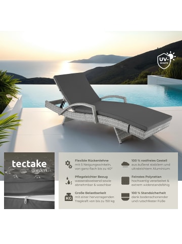 tectake Rattan Sonnenliege, bodenschonend, 190 x 71 x 34 – 74,5 cm