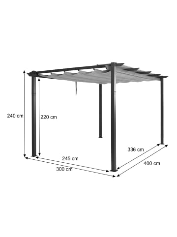 MCW Aluminium Pergola N93, Grau