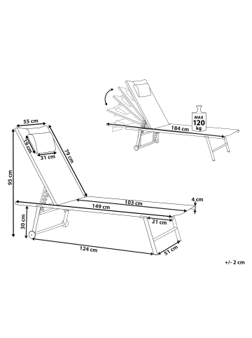 Beliani 2er-Set Gartenliege SORONI in Grün