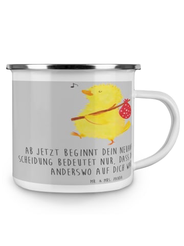 Mr. & Mrs. Panda Teetasse Neuanfang Scheidung mit Spruch in Heather Grey