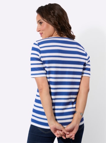 WITT WEIDEN Kurzarm-Shirt in jeansblau-weiß-geringelt