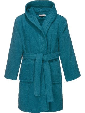 REDBEST Frottier Kinder-Bademantel mit Kapuze Chicago in petrol