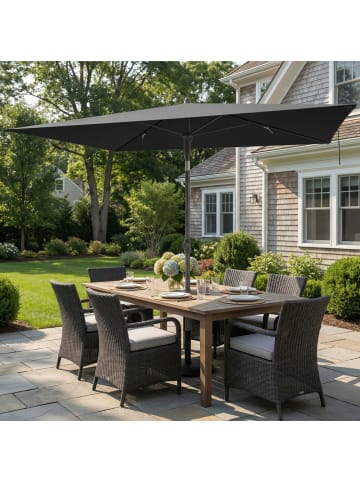 SONGMICS Sonnenschirm Sheld in Grau - (B)120 x (H)230 x (T)190 cm
