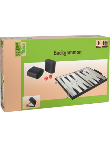 Natural Games Gesellschaftsspiel Backgammon Kunstleder 47x37 cm - ab 6 Jahre