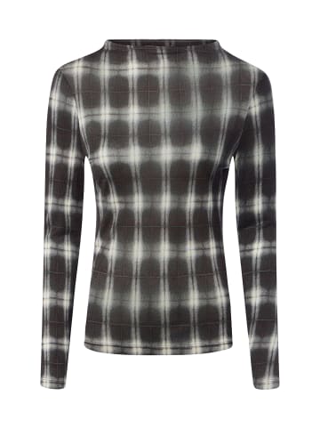 OPUS Langarmshirt Secki in schwarz ecru