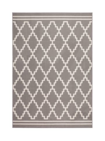 Kurzflor Teppich Laura 225 in Taupe Elfenbein