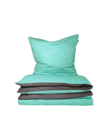 Schiesser Bettwäscheset Doubleface 2-teilig in Mint-Anthrazit