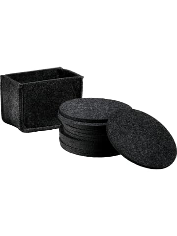 Erwin Müller Filz Untersetzer 13-teilig Beja in dunkelgrau