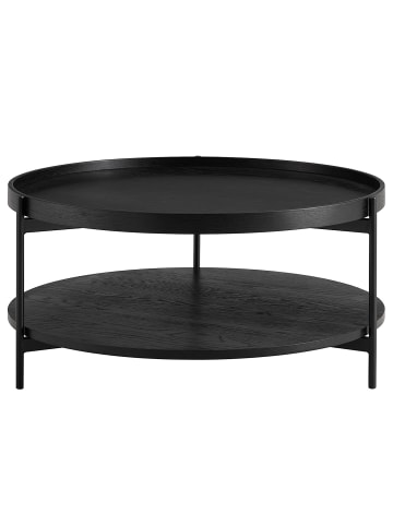 home24 home24 Couchtisch aus Holzwerkstoff in Schwarz - 82 x 82 x 40 cm in Eiche Schwarz