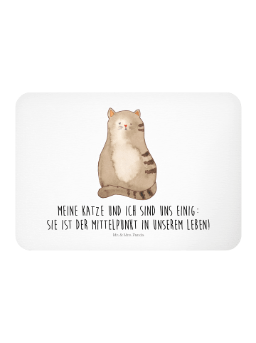 Mr. & Mrs. Panda Magnet Katze Sitzen mit Spruch in Weiß