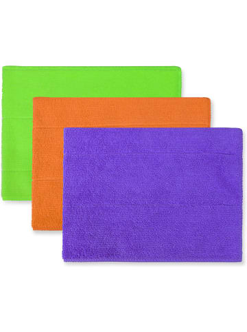 normani 12 Stück Mikrofasertuch Reinigungstuch für Küche und Bad in Lila/Orange/Grün