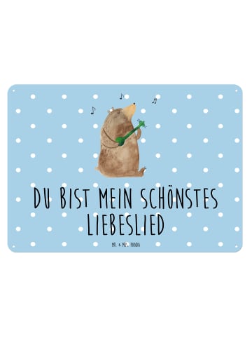 Mr. & Mrs. Panda tafel Bär Lied mit Spruch in Blau Pastell