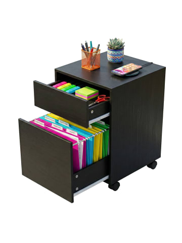 relaxdays Rollcontainer in Schwarz - (B)40 x (H)57 x (T)40 cm