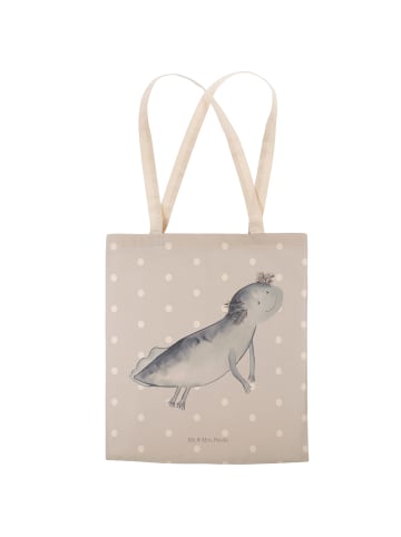 Mr. & Mrs. Panda Tote Bag Axolotl Schwimmen ohne Spruch in Grau Pastell