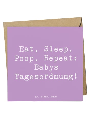 Mr. & Mrs. Panda Klappkarte Spruch Baby Alltag mit Spruch in Lavendeltraum