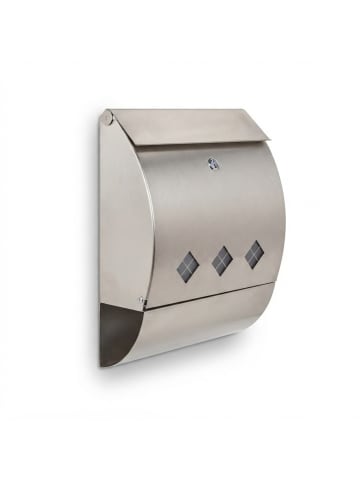 relaxdays Briefkasten in Silber