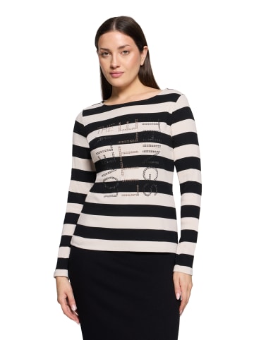 Betty Barclay Basic Shirt mit Rippenstruktur in Schwarz/Weiß