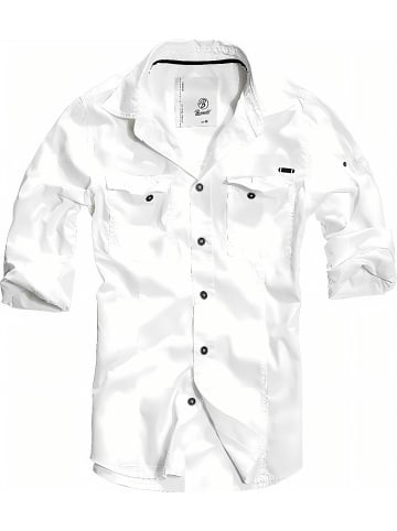 Brandit Hemd "Slim Fit Shirt Long Sleeve" in Weiß