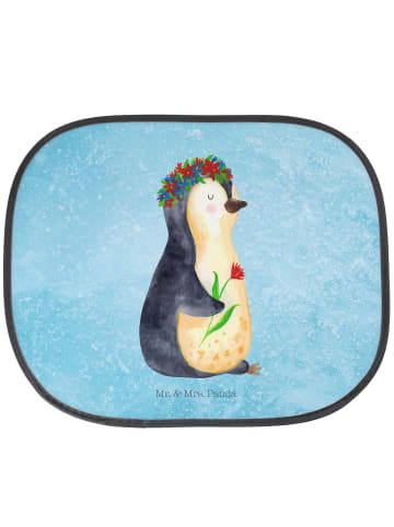 Mr. & Mrs. Panda Sonnenblende Auto Pinguin Blumen ohne Spruch in Eisblau