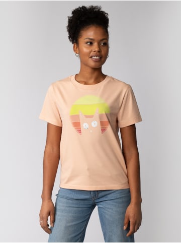 wat? Apparel T-Shirt Sunset Cat in Fraiche Peche