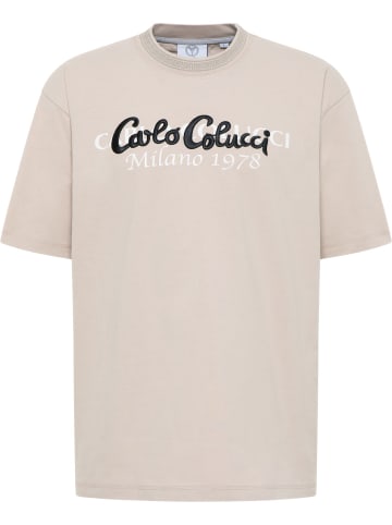 Carlo Colucci T-Shirt De Stafeni in Beige