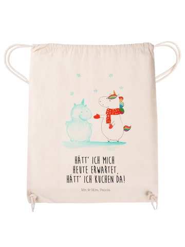Mr. & Mrs. Panda Jutebeutel Einhorn Schneemann mit Spruch in Creme
