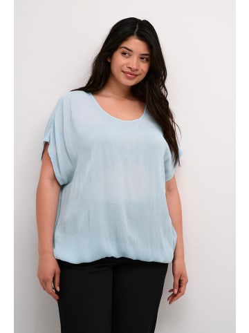 KAFFE curve Kurzarm-Bluse KCami Loose fit in Celestial Blue