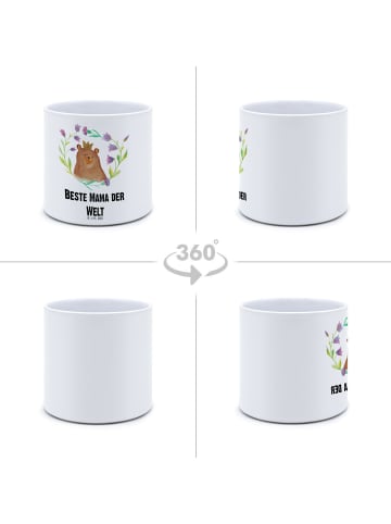 Mr. & Mrs. Panda Kübel für Pflanzen Bär Königin mit Spruch in Weiß