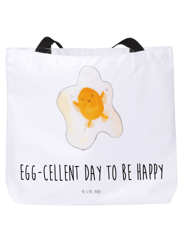 Mr. & Mrs. Panda Einkaufstasche Spiegelei Ei mit Spruch in Weiß
