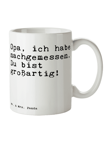 Mr. & Mrs. Panda Kaffeetasse Opa, ich habe nachgemessen.... mit ... in Weiß