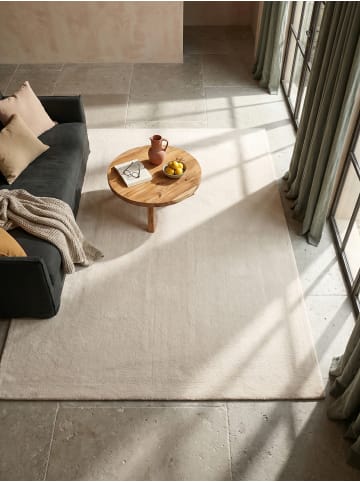 KADIMA DESIGN Teppich Kurzflor Uni rutschhemmend pflegeleicht Wohnzimmer Flur in Beige