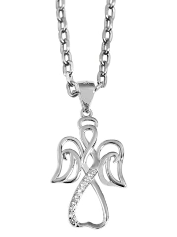 Adeliás Damen Anhänger Engel aus 925 Silber mit Zirkonia in silber