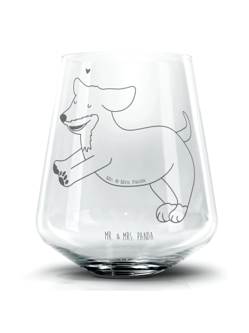 Mr. & Mrs. Panda Cocktail Glas Hund Dackel ohne Spruch in Transparent