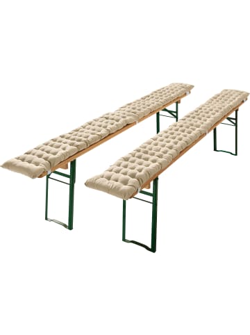 REDBEST Baumwolle Bierbank-Auflage 2er-Pack Seattle in beige