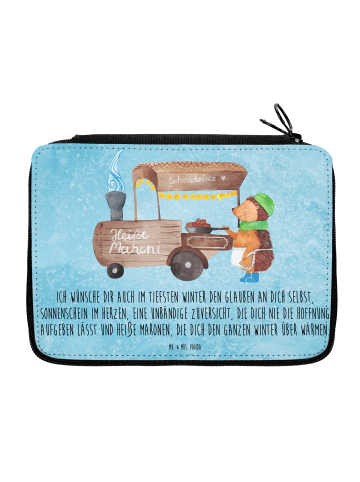 Mr. & Mrs. Panda Etui Igel Maronen mit Spruch in Eisblau