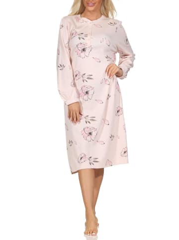 NORMANN Nachthemd langarm Kuschel interlock - 87463 in rosa