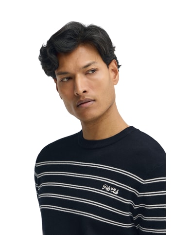 Polo Club T-Shirt in Blau-Ecru
