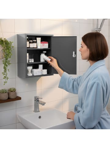 relaxdays Medizinschrank in Grau - (B)31 x (H)36 x (T)10 cm