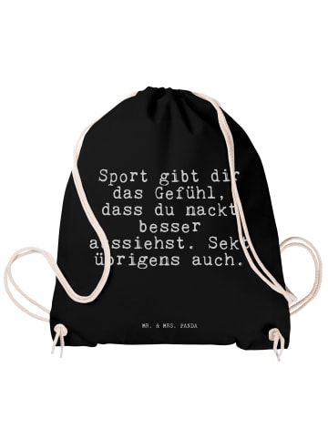 Mr. & Mrs. Panda Beutel Rucksack Sport gibt dir das... mit Spruch in Schwarz