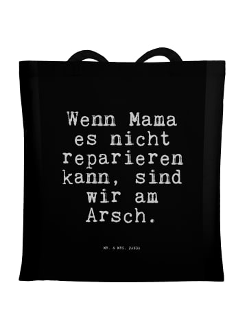 Mr. & Mrs. Panda Büchertasche Wenn Mama es nicht... mit Spruch in Schwarz